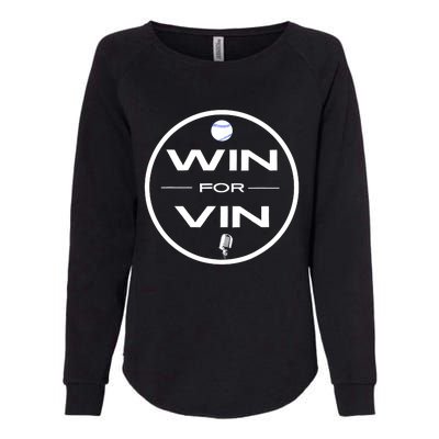 Los Angeles Baseball Win For Vin Microphone Womens California Wash Sweatshirt