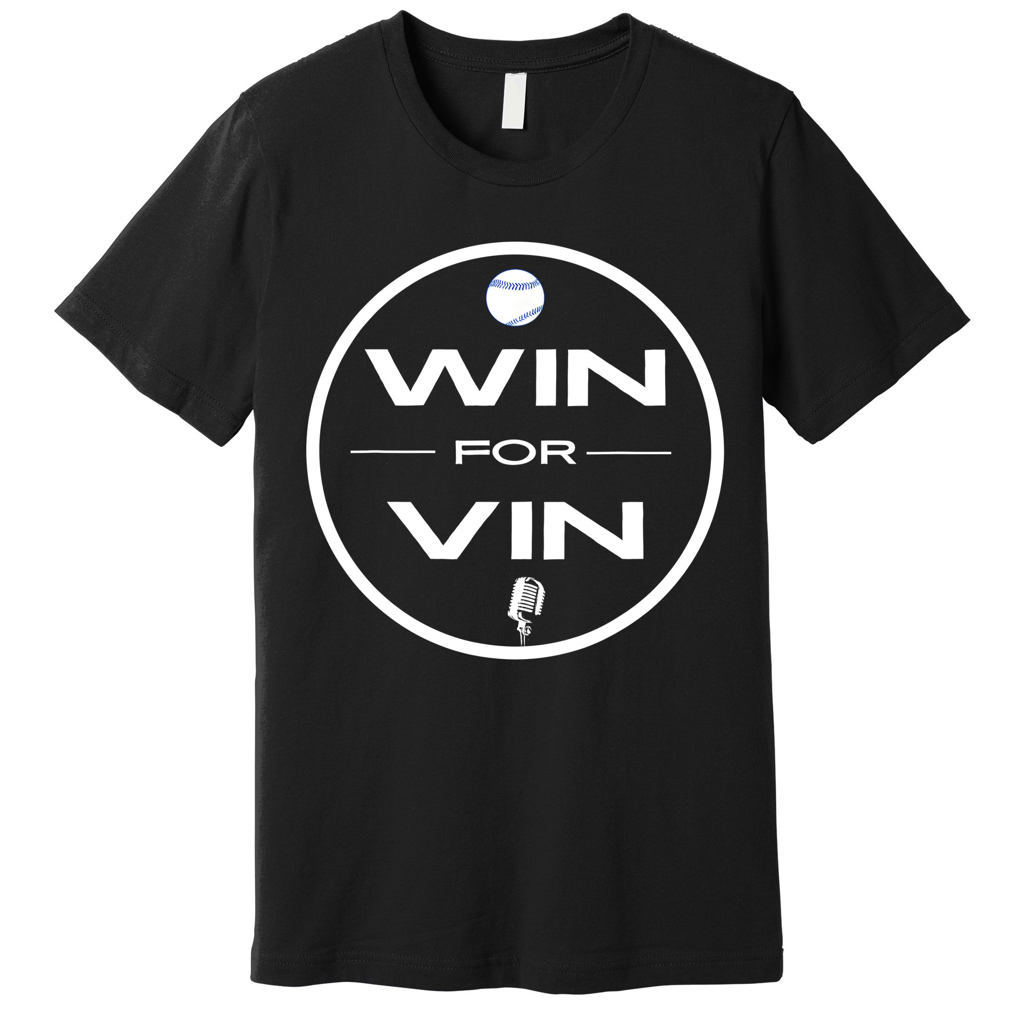 Los Angeles Baseball Win For Vin Microphone Premium T-Shirt