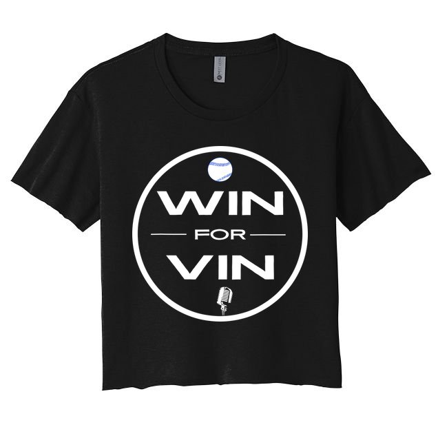 Los Angeles Baseball Win For Vin Microphone Women's Crop Top Tee