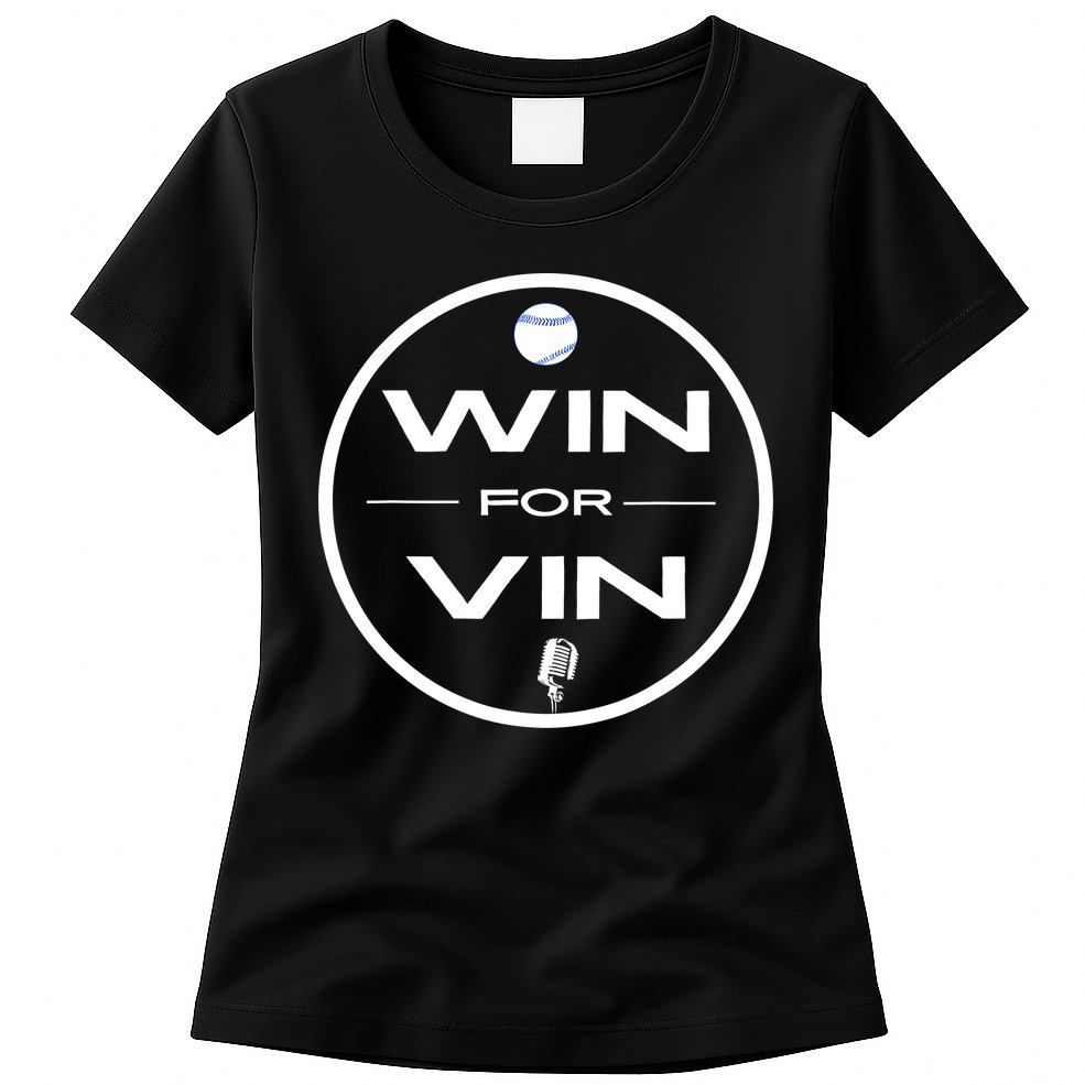 Los Angeles Baseball Win For Vin Microphone Womens T-Shirt