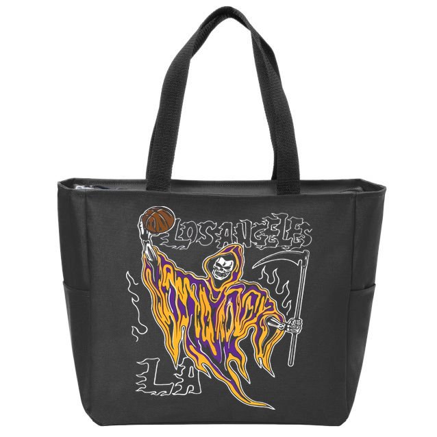 Los Angeles Basketball Player Zip Tote Bag