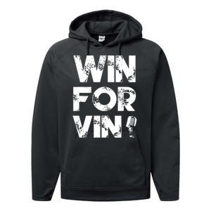 Los Angeles Baseball Announcer Win For Vin Microphone Performance Fleece Hoodie