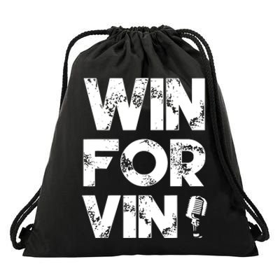 Los Angeles Baseball Announcer Win For Vin Microphone Drawstring Bag