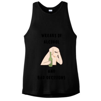 LMPZTEEZAlcohol And Bad Decisions Ladies PosiCharge Tri-Blend Wicking Tank