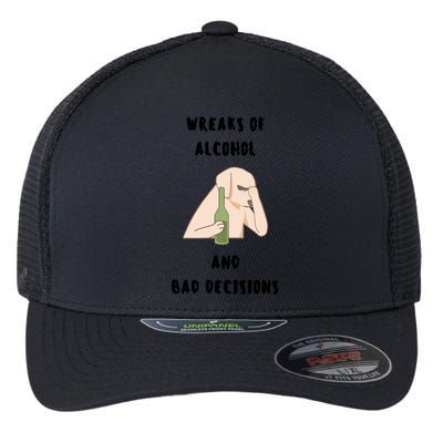 LMPZTEEZAlcohol And Bad Decisions Flexfit Unipanel Trucker Cap