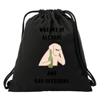 LMPZTEEZAlcohol And Bad Decisions Drawstring Bag