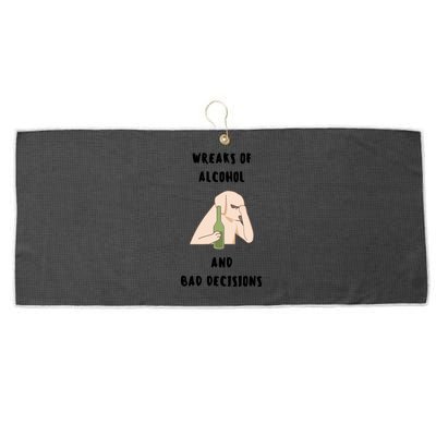 LMPZTEEZAlcohol And Bad Decisions Large Microfiber Waffle Golf Towel