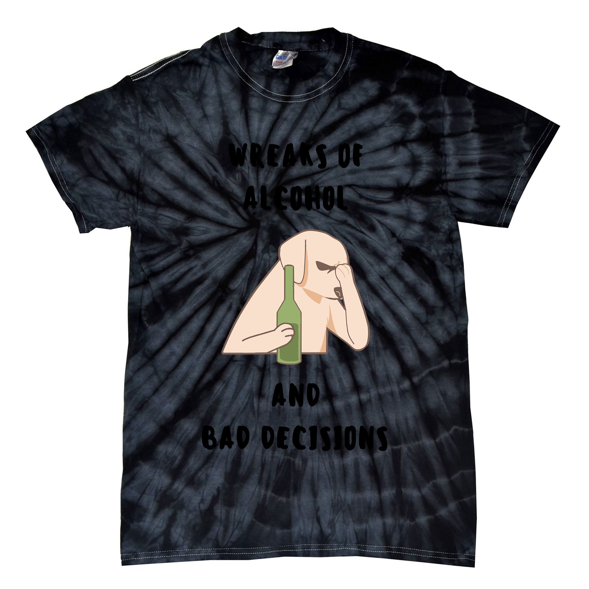 LMPZTEEZAlcohol And Bad Decisions Tie-Dye T-Shirt