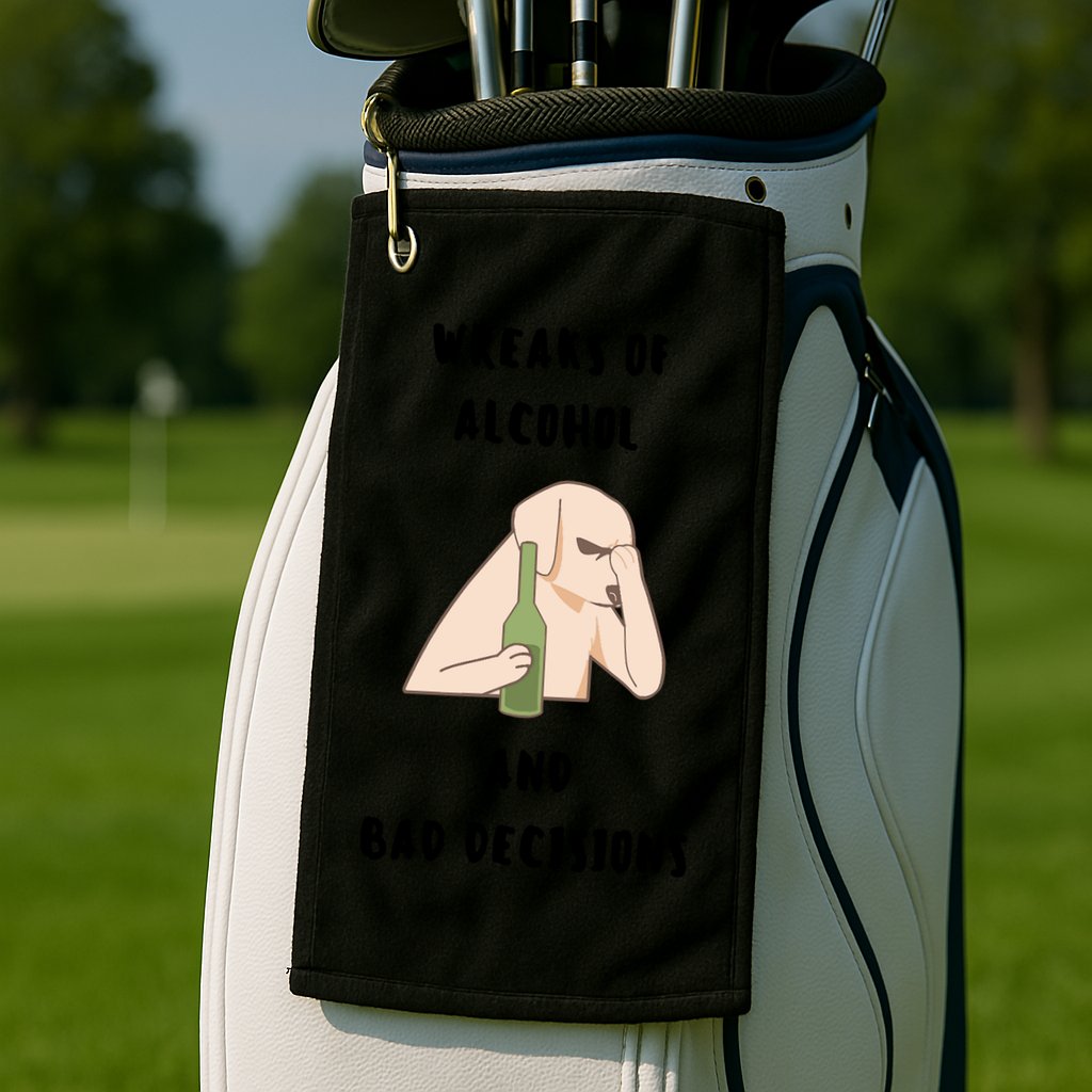 LMPZTEEZAlcohol And Bad Decisions Golf Towel