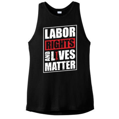 Labor Rights And Lives Matter  Ladies PosiCharge Tri-Blend Wicking Tank