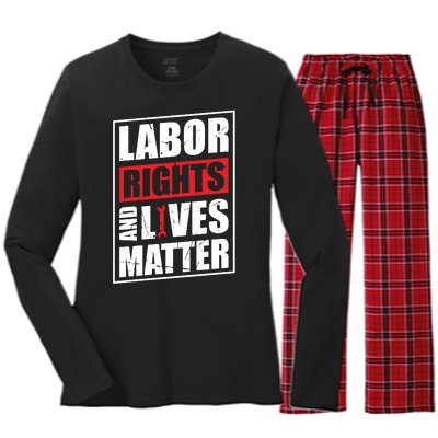 Labor Rights And Lives Matter  Women's Long Sleeve Flannel Pajama Set 