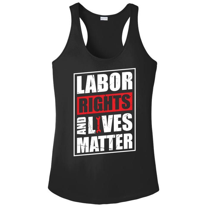 Labor Rights And Lives Matter  Ladies PosiCharge Competitor Racerback Tank