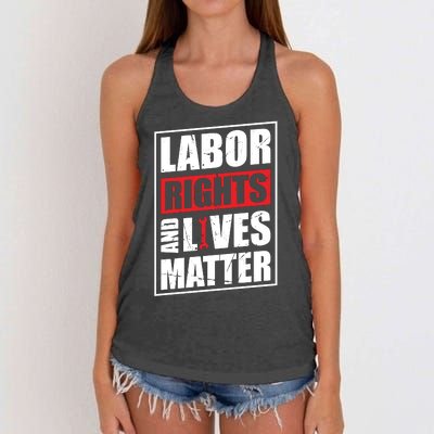 Labor Rights And Lives Matter  Women's Knotted Racerback Tank