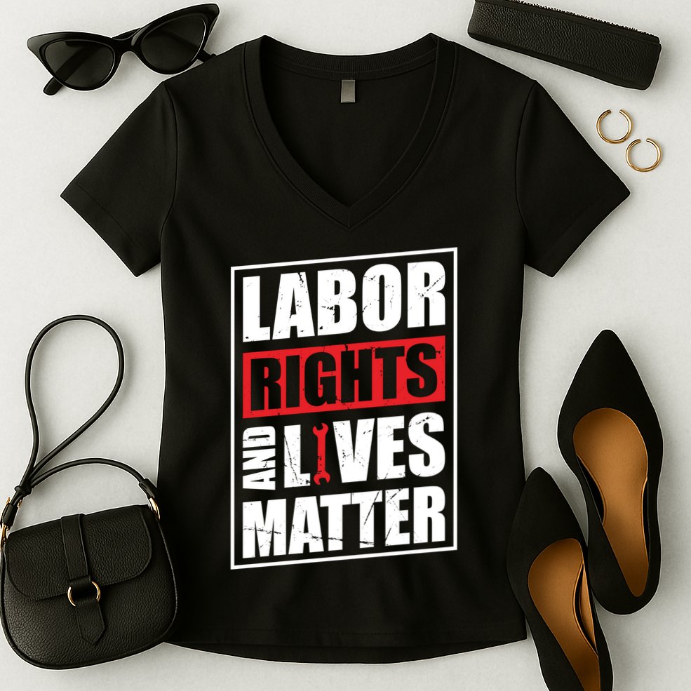 Labor Rights And Lives Matter  Women's V-Neck T-Shirt