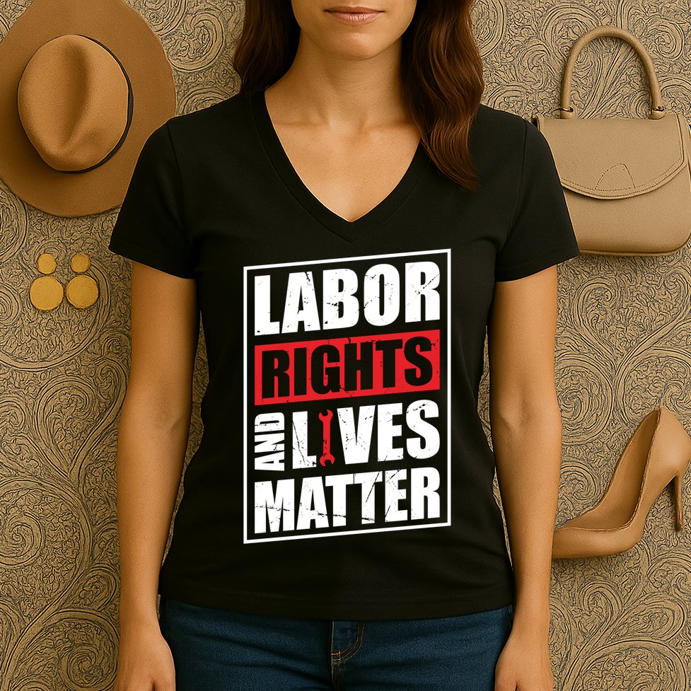 Labor Rights And Lives Matter  Women's V-Neck T-Shirt