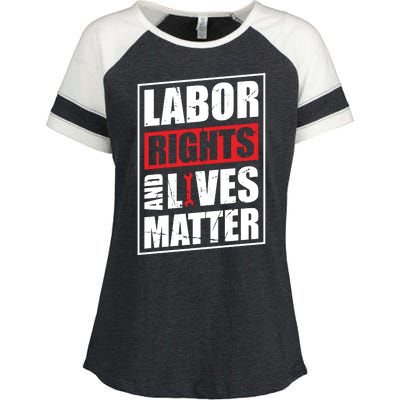 Labor Rights And Lives Matter  Enza Ladies Jersey Colorblock Tee