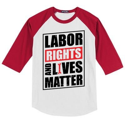 Labor Rights And Lives Matter  Kids Colorblock Raglan Jersey