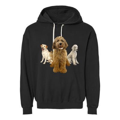 Labradoodle Trio Garment-Dyed Fleece Hoodie
