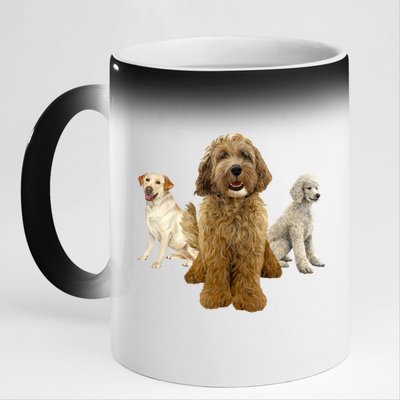 Labradoodle Trio 11oz Black Color Changing Mug