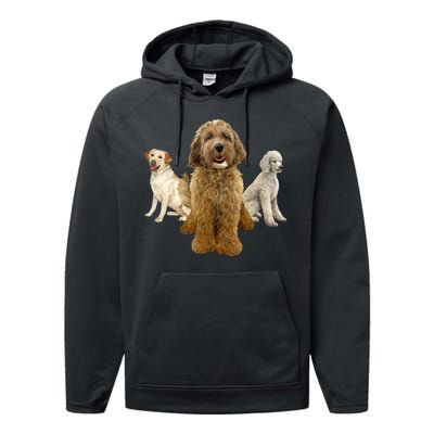 Labradoodle Trio Performance Fleece Hoodie