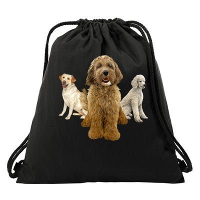 Labradoodle Trio Drawstring Bag