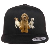 Labradoodle Trio Flat Bill Trucker Hat