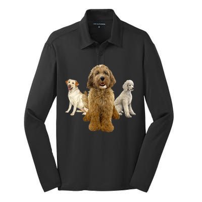 Labradoodle Trio Silk Touch Performance Long Sleeve Polo