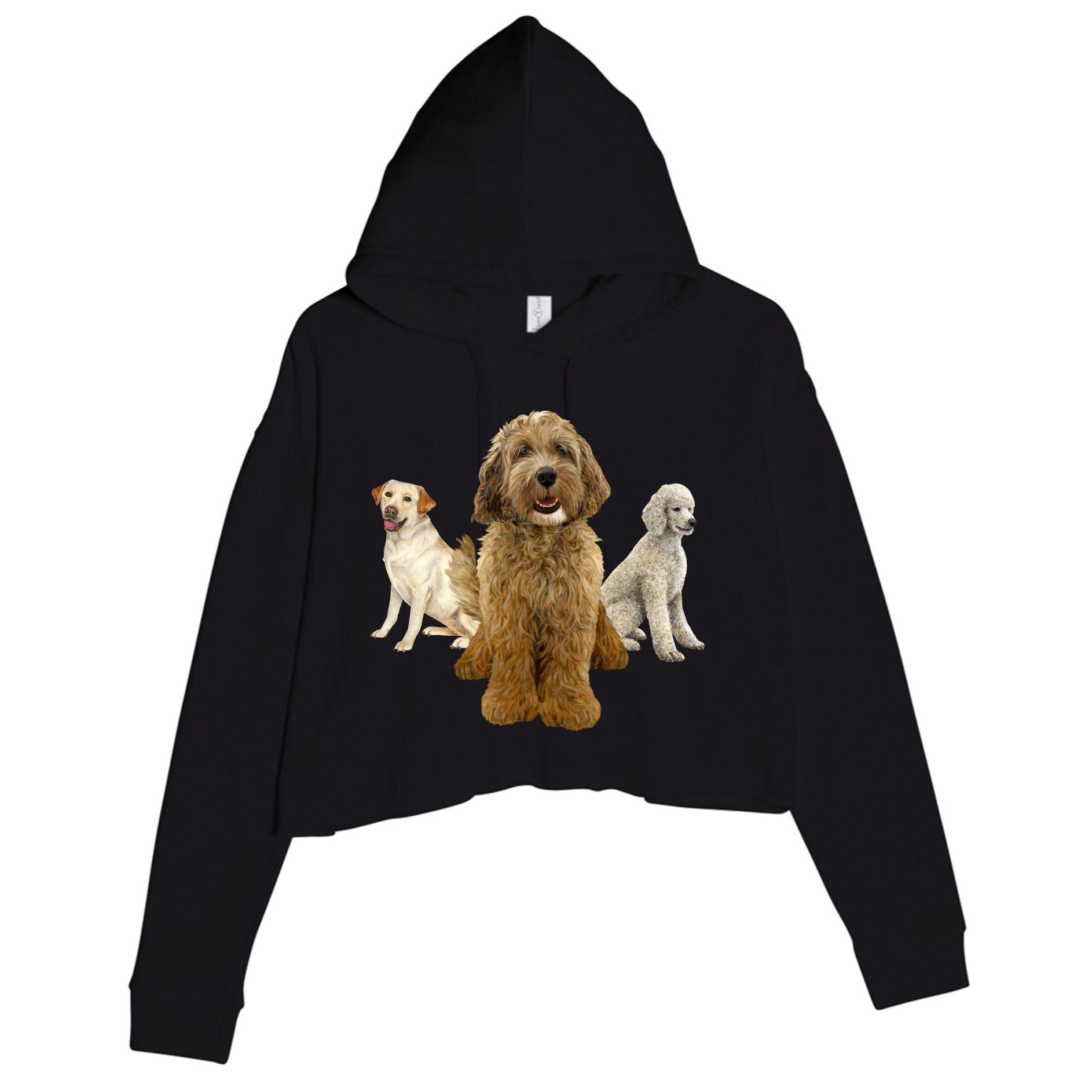 Labradoodle Trio Crop Fleece Hoodie