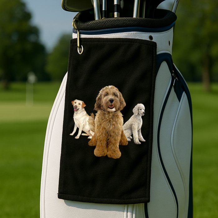 Labradoodle Trio Golf Towel