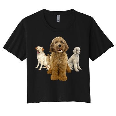 Labradoodle Trio Women's Crop Top Tee