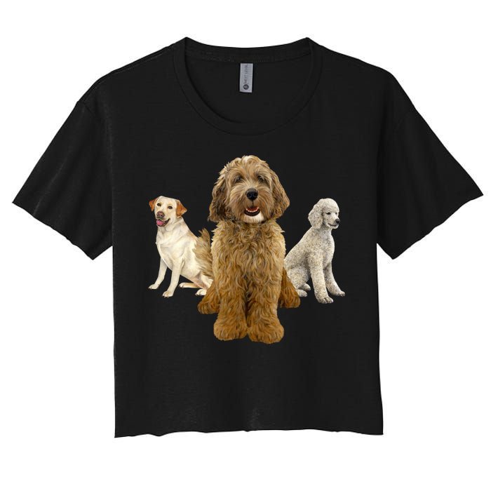 Labradoodle Trio Women's Crop Top Tee