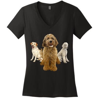 Labradoodle Trio Women's V-Neck T-Shirt