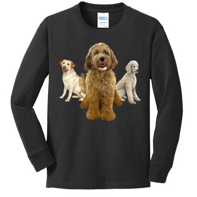 Labradoodle Trio Kids Long Sleeve Shirt