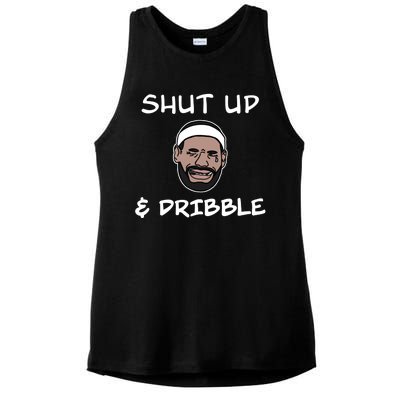 Labron Crying Shut Up And Dribble Ladies PosiCharge Tri-Blend Wicking Tank