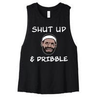 Labron Crying Shut Up And Dribble Women's Racerback Cropped Tank