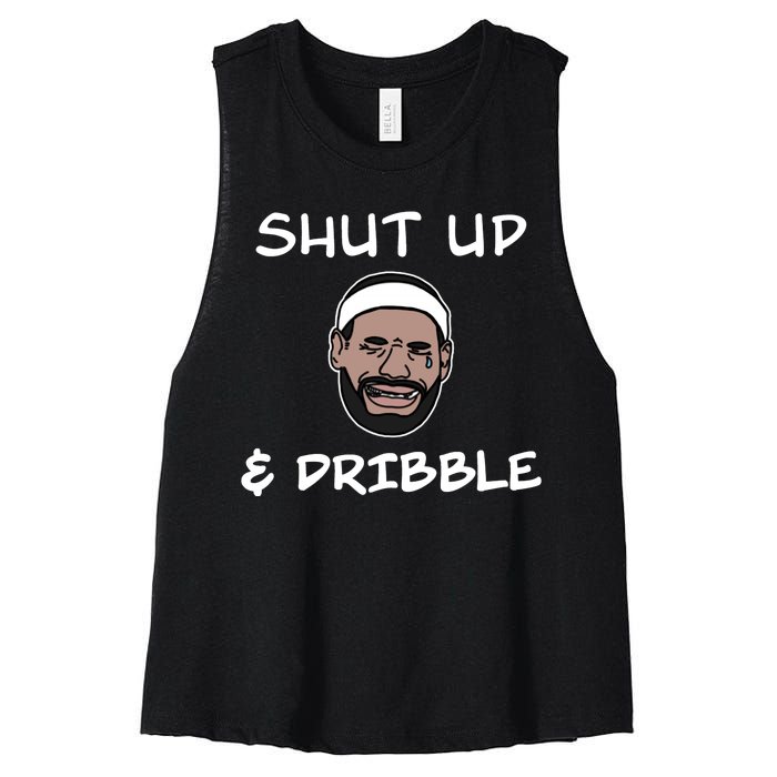 Labron Crying Shut Up And Dribble Women's Racerback Cropped Tank