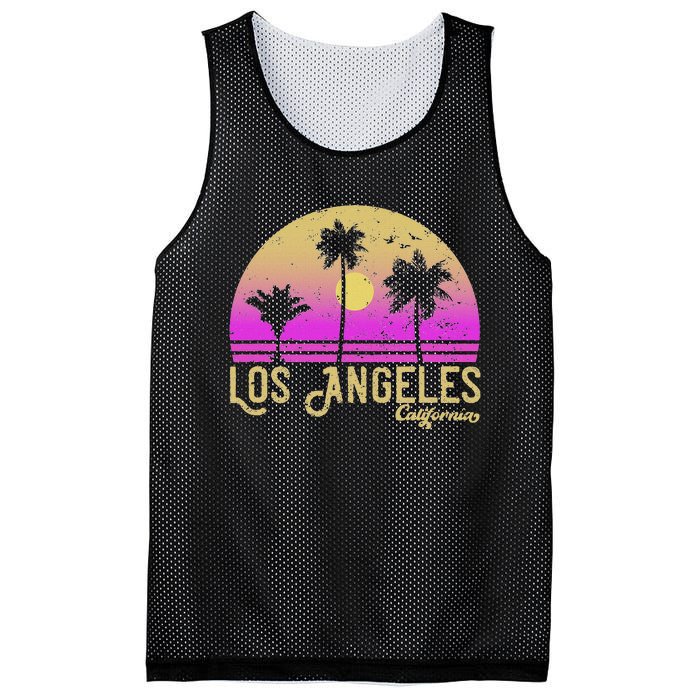 Los Angeles California Retro Vintage Sunset Mesh Reversible Basketball Jersey Tank