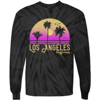 Los Angeles California Retro Vintage Sunset Tie-Dye Long Sleeve Shirt