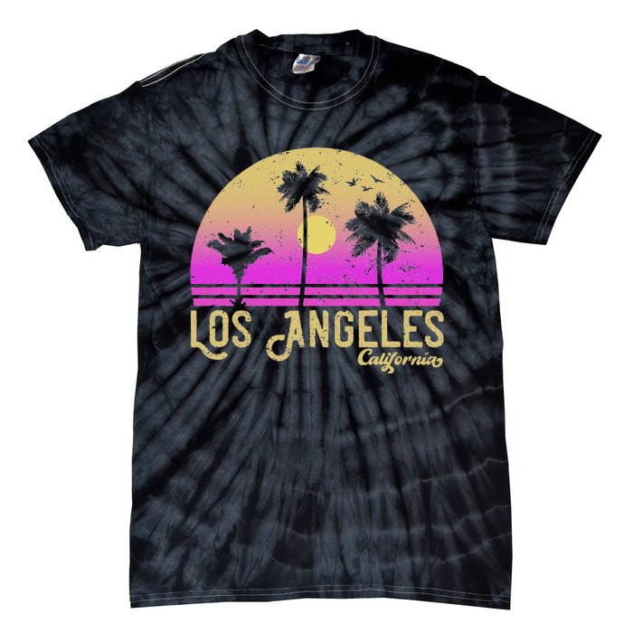 Los Angeles California Retro Vintage Sunset Tie-Dye T-Shirt