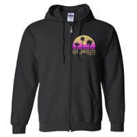 Los Angeles California Retro Vintage Sunset Full Zip Hoodie