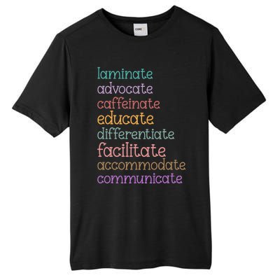 Laminate Advocate Caffeinate Educate Sped Special Education Tall Fusion ChromaSoft Performance T-Shirt