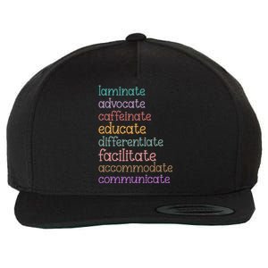 Laminate Advocate Caffeinate Educate Sped Special Education Wool Snapback Cap