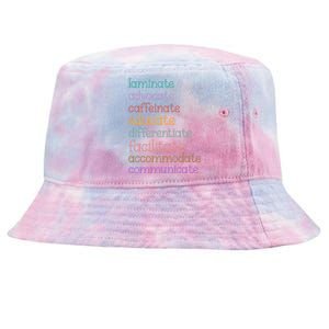 Laminate Advocate Caffeinate Educate Sped Special Education Tie-Dyed Bucket Hat