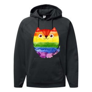 LGBT Allied Cat Be Kind Gay Rainbow Funny LGBTQ Performance Fleece Hoodie