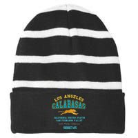 Los Angeles Calabasas Striped Beanie with Solid Band