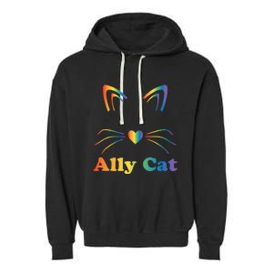 LGBTQ + Ally Cat LGBTQ Ally Cat Pride Garment-Dyed Fleece Hoodie