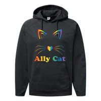 LGBTQ + Ally Cat LGBTQ Ally Cat Pride Performance Fleece Hoodie