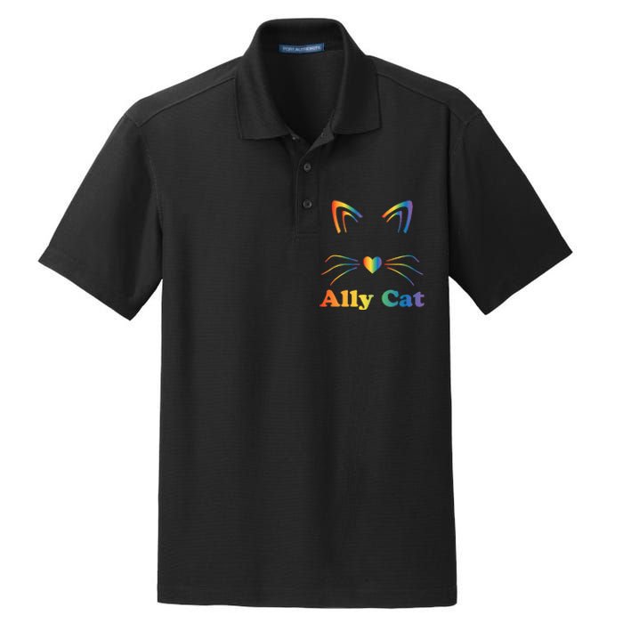 LGBTQ + Ally Cat LGBTQ Ally Cat Pride Dry Zone Grid Polo