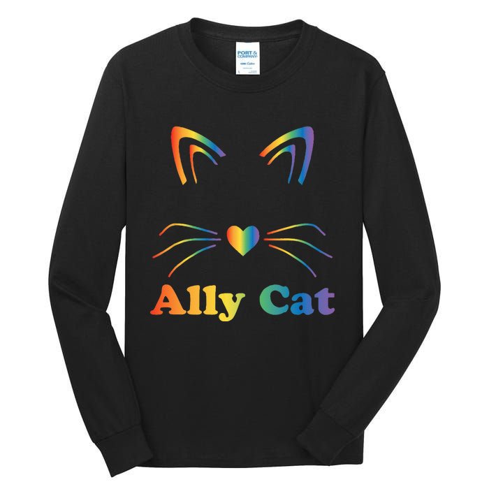 LGBTQ + Ally Cat LGBTQ Ally Cat Pride Tall Long Sleeve T-Shirt