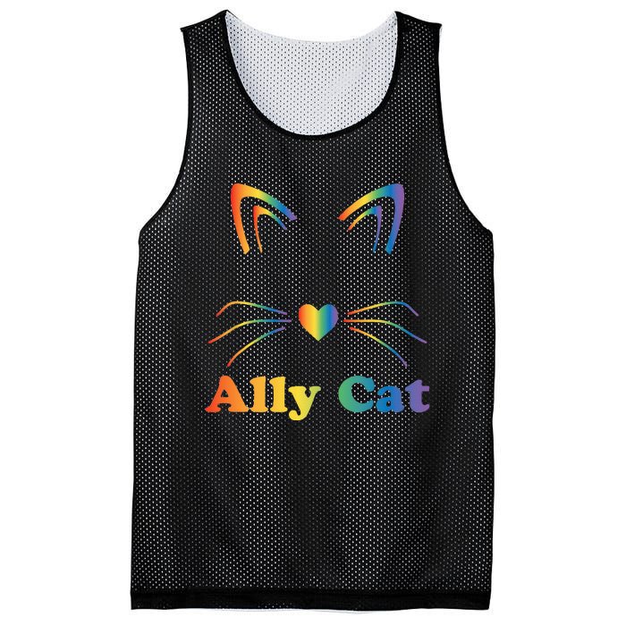 LGBTQ + Ally Cat LGBTQ Ally Cat Pride Mesh Reversible Basketball Jersey Tank